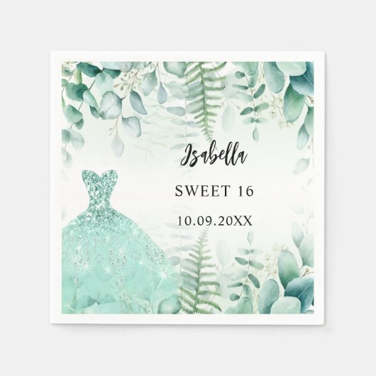 Serviette En Papier 16 forêt verte d'eucalyptus douce (Devant)