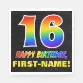Serviette En Papier 16e anniversaire : Bold, amusant, simple, arc-en-c (Devant)