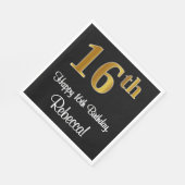 Serviette En Papier 16e anniversaire ~ Elégant luxe Faux Gold Look # (Coin)