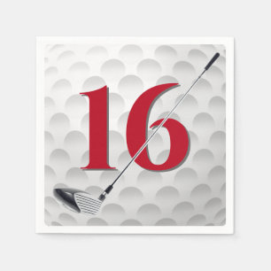Serviette En Papier 16e anniversaire Golf Club Napkins