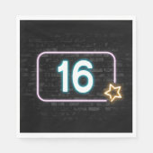 Serviette En Papier 16e anniversaire Neon Connexion en brique (Devant)