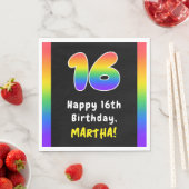 Serviette En Papier 16e anniversaire : Rainbow Spectrum # 16, Nom pers (En situation)