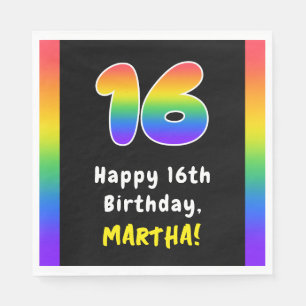 Serviette En Papier 16e anniversaire : Rainbow Spectrum # 16, Nom pers