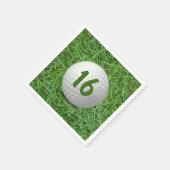 Serviette En Papier 16ème anniversaire Golf Ball on Grass (Coin)