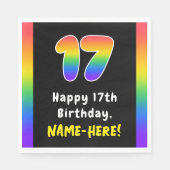 Serviette En Papier 17e anniversaire : Rainbow Spectrum # 17, Nom pers (Devant)