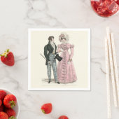 Serviette En Papier 1823 Antique Homme Mariage Femme Mode (En situation)