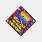 Serviette En Papier 18e anniversaire : Amour Hearts Motif, Arc-en-ciel (Coin)