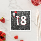 Serviette En Papier 18e anniversaire Ballons sur Parties scintillant n (En situation)