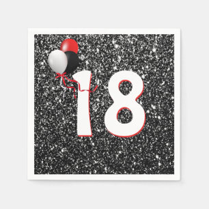 Serviette En Papier 18e anniversaire Ballons sur Parties scintillant n