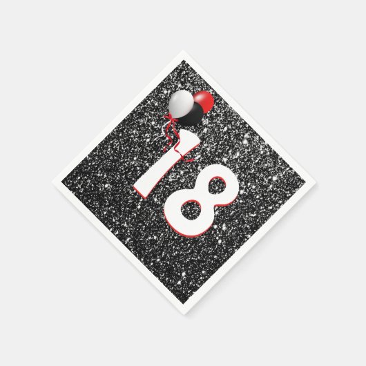 Serviette En Papier 18e anniversaire Ballons sur Parties scintillant n (Coin)