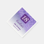 Serviette En Papier 18e anniversaire Chic Parties scintillant violet s (Coin)