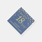 Serviette En Papier 18e anniversaire de fête de diamant blanc et bleu  (Coin)