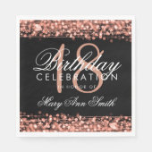 Serviette En Papier 18e anniversaire Elegant Party Sparkles Rose Gold (Devant)