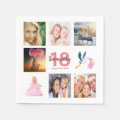 Serviette En Papier 18e anniversaire fête photo collage (Devant)