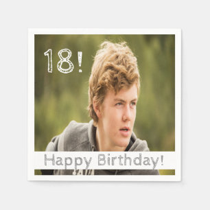 Serviette En Papier 18e anniversaire partie photo garçon gars