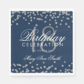 Serviette En Papier 18e anniversaire Parties scintillant d'argent Conf (Devant)