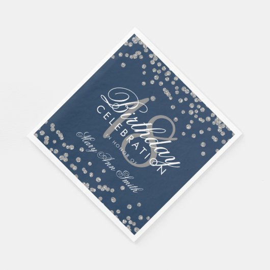 Serviette En Papier 18e anniversaire Parties scintillant d'argent Conf (Coin)