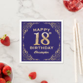 Serviette En Papier 18e anniversaire Parties scintillant marine bleu e (En situation)