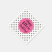 Serviette En Papier 18e anniversaire Pink Black White Dots serviettes (Coin)