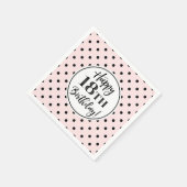 Serviette En Papier 18e anniversaire Pink White Black Dots serviettes (Coin)