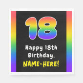 Serviette En Papier 18e anniversaire : Rainbow Spectrum # 18, Nom pers (Devant)