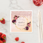 Serviette En Papier 18e anniversaire rose or rose parties scintillant (En situation)