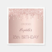 Serviette En Papier 18e anniversaire rose parties scintillant d'or 18 (Devant)