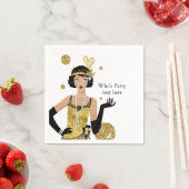 Serviette En Papier 1920 flapper girl  gatsby , Art Deco Napkins (En situation)