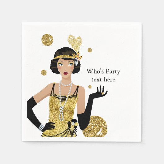 Serviette En Papier 1920 flapper girl  gatsby , Art Deco Napkins (Devant)