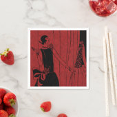 Serviette En Papier 1920s Art Deco Fashion Show Red and Black (En situation)