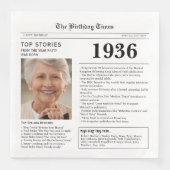 Serviette En Papier 1936 Newspaper Birthday Paper Napkin (Devant)