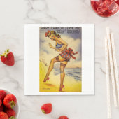 Serviette En Papier 1940s Baignade Beauté Amusante (En situation)