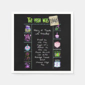 Serviette En Papier 1946 Fun Facts Card Napkins (Devant)