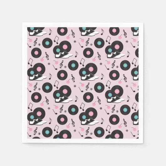 Serviette En Papier 1950 Retro Diner Anniversaire Serviettes - Sock Ho (Devant)
