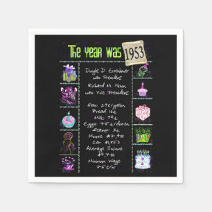 Serviette En Papier 1953 Anniversaire Trivia Napkins