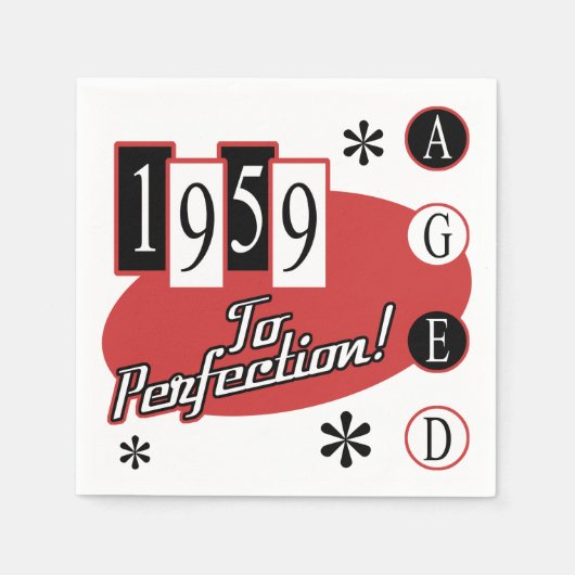 Serviette En Papier 1959 60e anniversaire MidCentury (Devant)