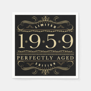Serviette En Papier 1959 60ème anniversaire parfaitement âgé