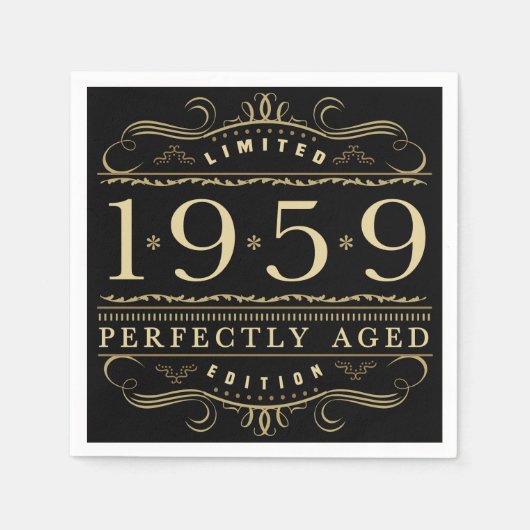 Serviette En Papier 1959 60ème anniversaire parfaitement âgé (Devant)