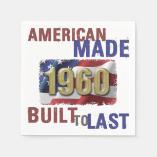 Serviette En Papier 1960 American Made 60th Birthday