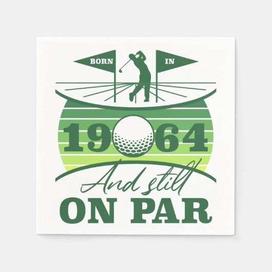 Serviette En Papier 1964 60e anniversaire Humour de golf (Devant)