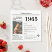 Serviette En Papier 1965 Newspaper Birthday Trivia  (En situation)
