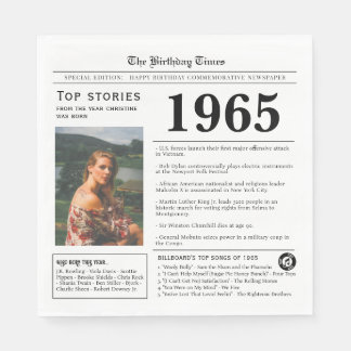 Serviette En Papier 1965 Newspaper Birthday Trivia 