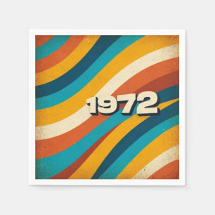 Serviette En Papier 1972 Papier rétro Napkin Vintage les années 70 ray