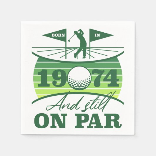 Serviette En Papier 1974 50e anniversaire Humour de golf (Devant)