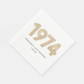 Serviette En Papier 1974 White Black Gold 50e anniversaire (Coin)