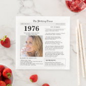 Serviette En Papier 1976 Birthday Newspaper  (En situation)