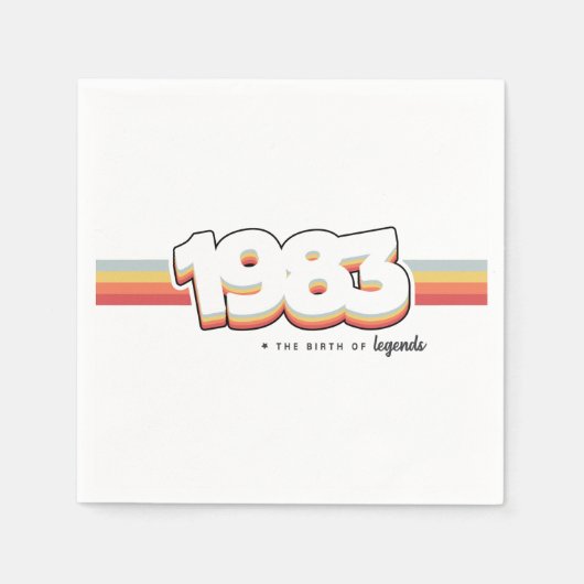 Serviette En Papier 1983 La naissance des légendes (Devant)