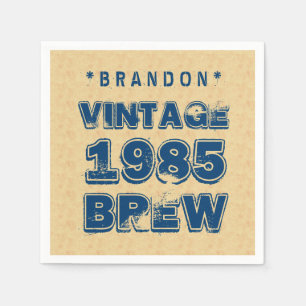 Serviette En Papier 1985 30èmes ou tout or VINTAGE J30 de BREW