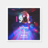 Serviette En Papier 1985 Disco Ball 40th Birthday Party Invitation (Devant)