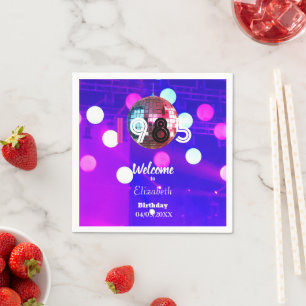 Serviette En Papier 1985 Disco Ball 40th Birthday Party Invitation